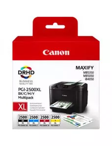 Cartouche Canon PGI-2500XL Multipack Noir Cyan Magenta Yellow CARTPGI2500XL-MULT - 1