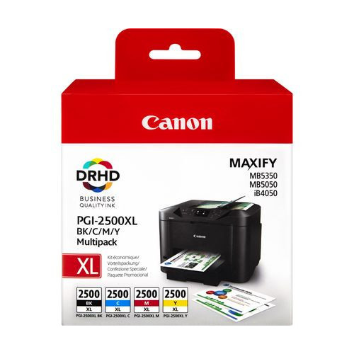 Cartouche Canon PGI-2500XL Multipack Noir Cyan Magenta Yellow CARTPGI2500XL-MULT - 1 Cartouche Canon PGI-2500XL Multipack Noir Cyan Magenta Yellow CARTPGI2500XL-MULT - 1