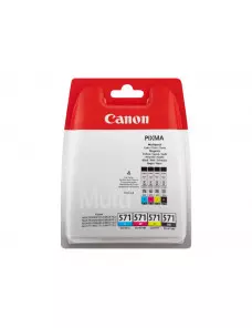 Cartouche Canon CLI 571 C/M/Y/BK Pack 3 Couleurs + 1 Noir CARTCLI571CMYBK - 1