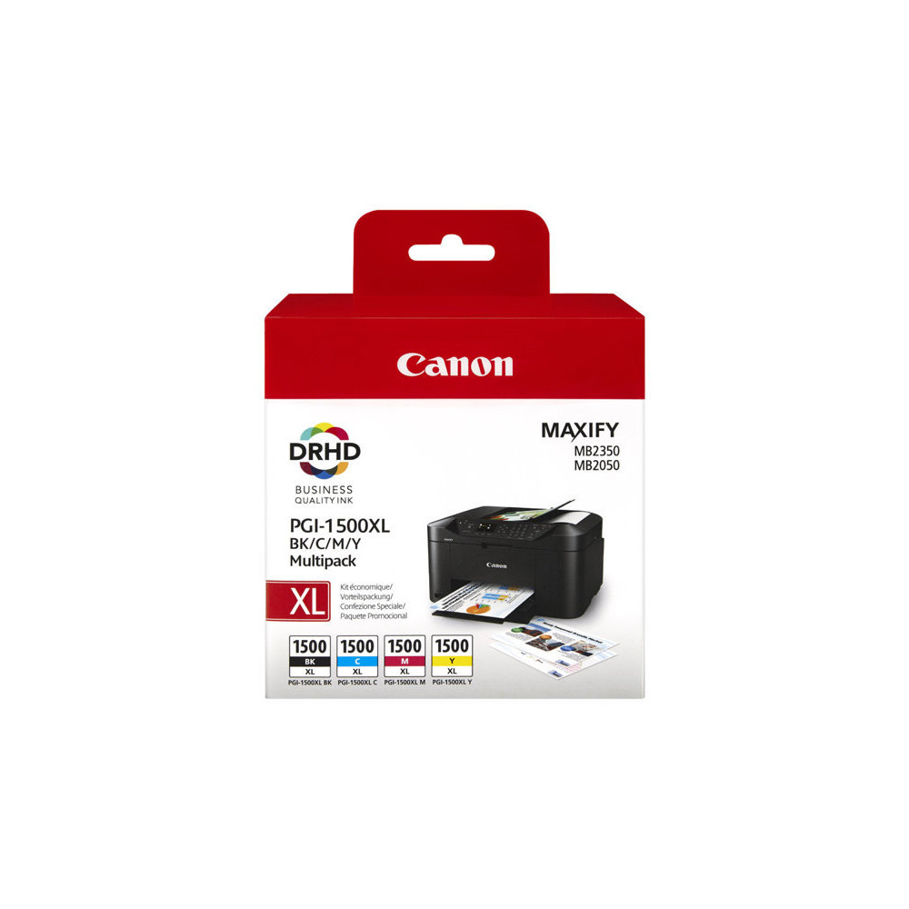 Cartouche Canon PGI-1500XL Multipack Noir Cyan Magenta Yellow Cartouche Canon PGI-1500XL Multipack Noir Cyan Magenta Yellow