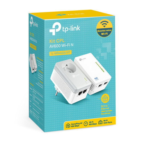 Pack 2x CPL TP-Link RJ45 600Mbits Wifi-N300Mbps TL-WPA4225KIT CPLTPTL-WPA4225KIT - 2 Pack 2x CPL TP-Link RJ45 600Mbits Wifi-N300Mbps TL-WPA4225KIT CPLTPTL-WPA4225KIT - 2