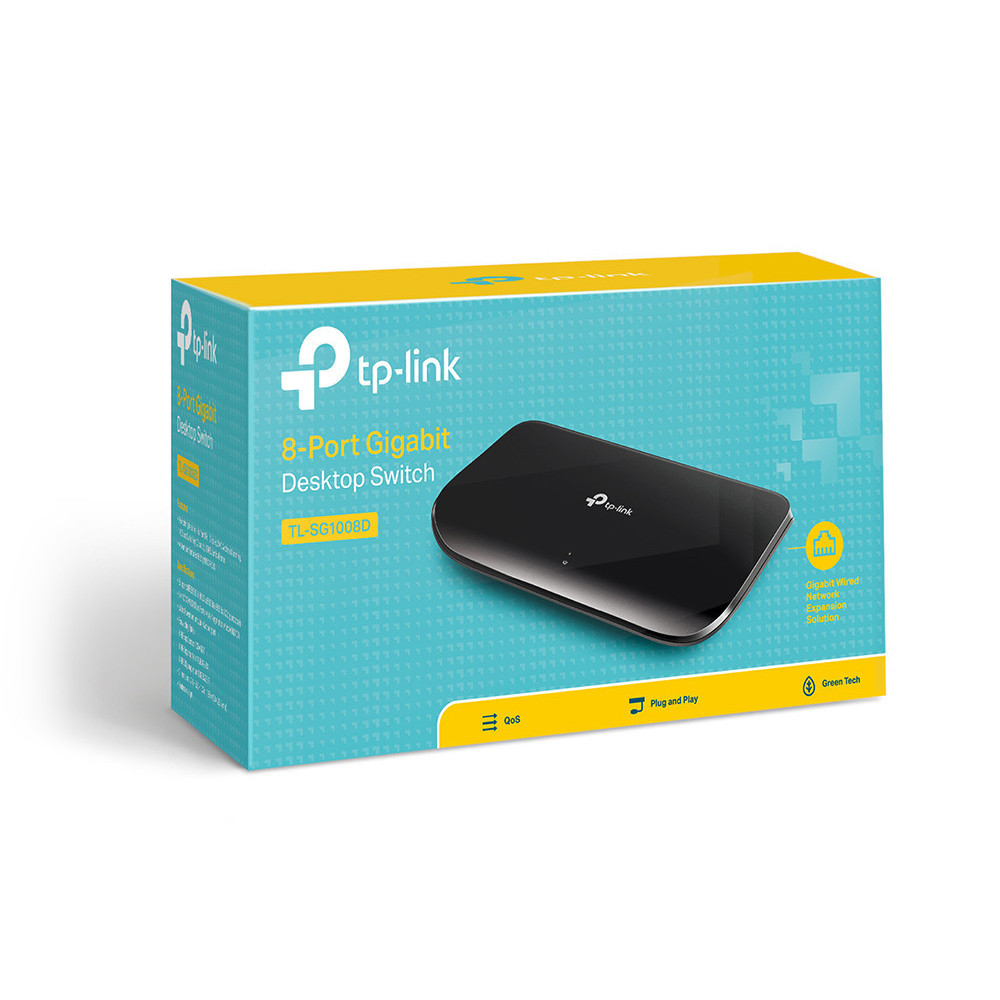 Switch RJ45 TP-Link TL-SG1008D 10/100/1000 Mbps 8 Ports Switch RJ45 TP-Link TL-SG1008D 10/100/1000 Mbps 8 Ports