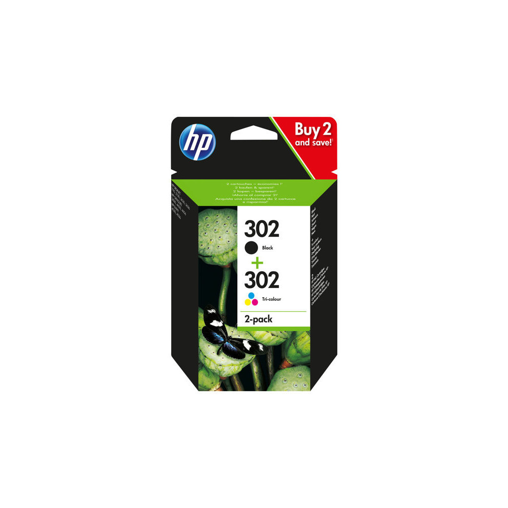 Pack Cartouche HP 302 Noir + Couleur X4D37AE Pack Cartouche HP 302 Noir + Couleur X4D37AE