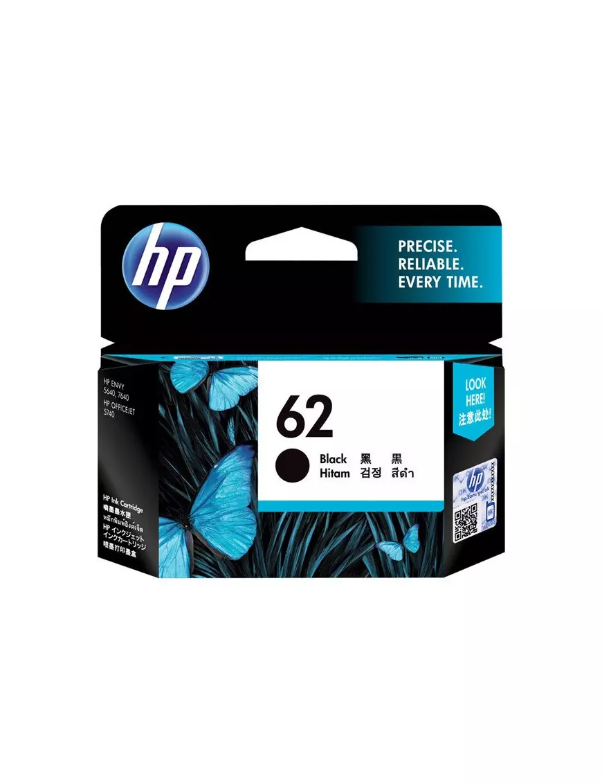 Cartouche HP 62 Noir C2P04AE 200 pages CARTHP62BK - 1