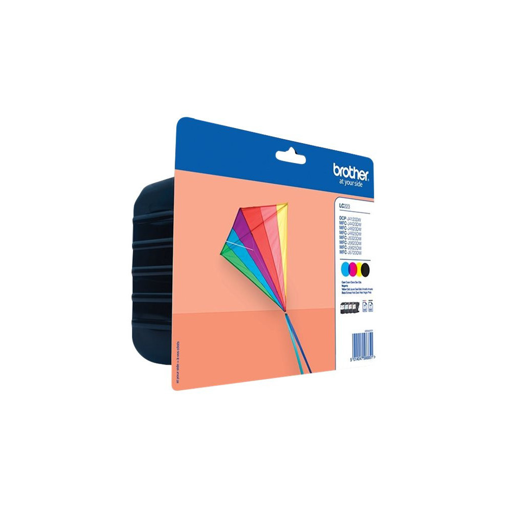 Pack Cartouche Brother LC223VALBP 1 x Noir 3 x Couleurs 550 pages Pack Cartouche Brother LC223VALBP 1 x Noir 3 x Couleurs 550 pages