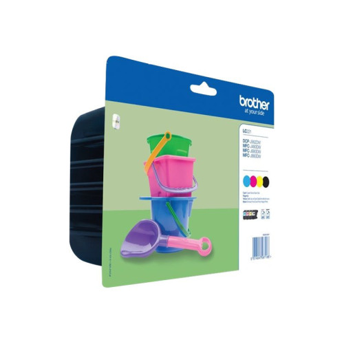 Pack Cartouche Brother LC221VALBP 1 x Noir 3 x Couleurs 260 pages CARTBRLC221VALBP - 1 Pack Cartouche Brother LC221VALBP 1 x Noir 3 x Couleurs 260 pages CARTBRLC221VALBP - 1