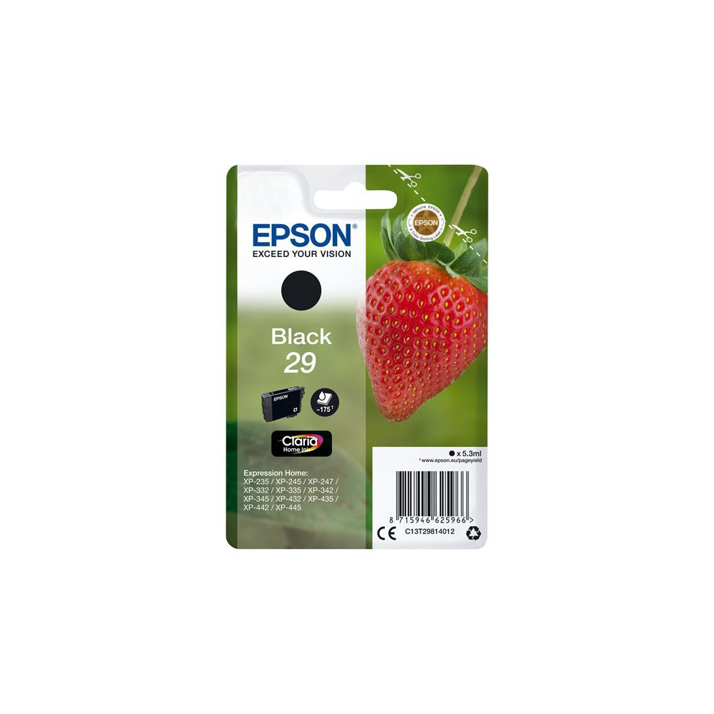 Cartouche Epson 29 Noir 175 pages XP-235/332/335/432/435