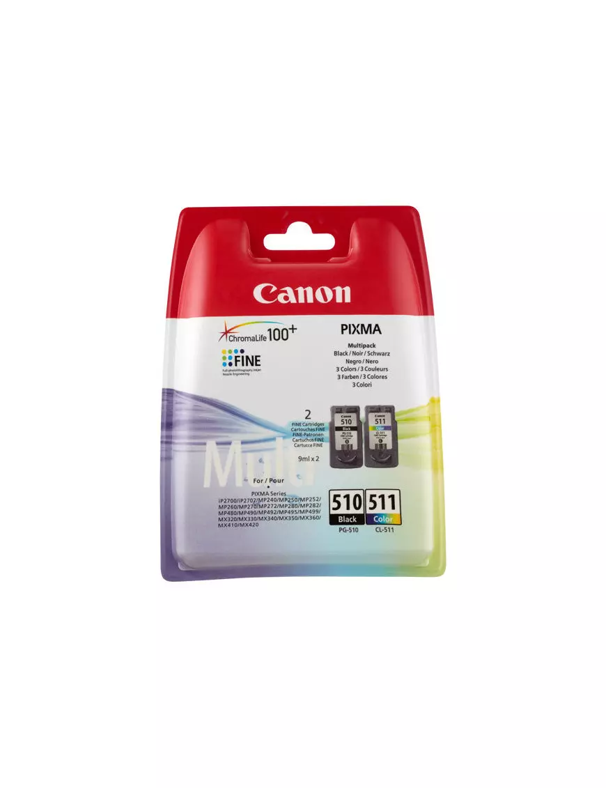 Pack Cartouche Canon PG-510 + CL-511 CARTPG510+CL511 - 1