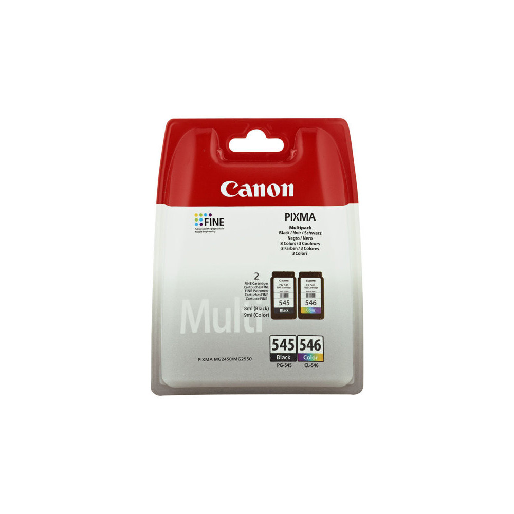 Pack Cartouche Canon PG-545 Noir + CL-546 Couleurs 180 pages Pack Cartouche Canon PG-545 Noir + CL-546 Couleurs 180 pages