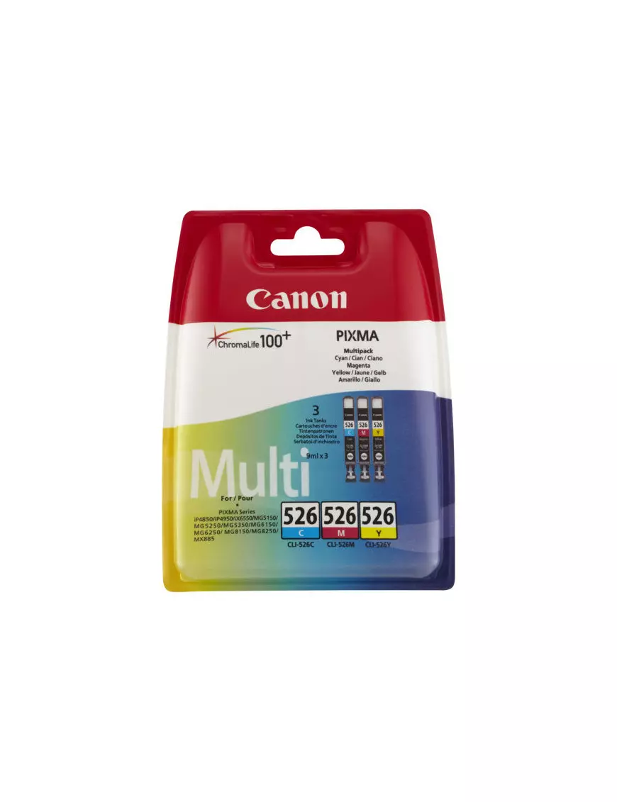 Cartouche Canon CLI-526 Pack 3 Couleurs CARTCLI526CMY - 1