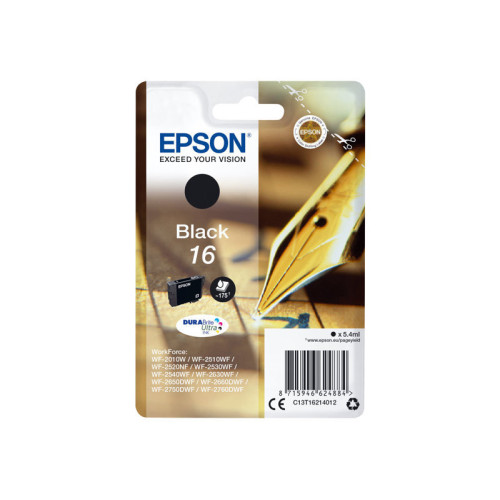 Cartouche Epson 16 Noir WF-2010/2510/2520/2530/2540 CARTEPT16NOIR - 1 Cartouche Epson 16 Noir WF-2010/2510/2520/2530/2540 CARTEPT16NOIR - 1