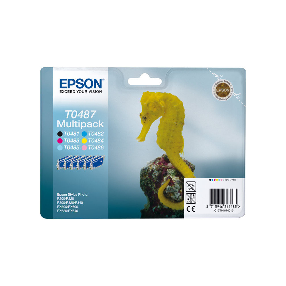 Cartouche Epson T0487 Multipack 1 x Noir et 5 Couleurs Cartouche Epson T0487 Multipack 1 x Noir et 5 Couleurs