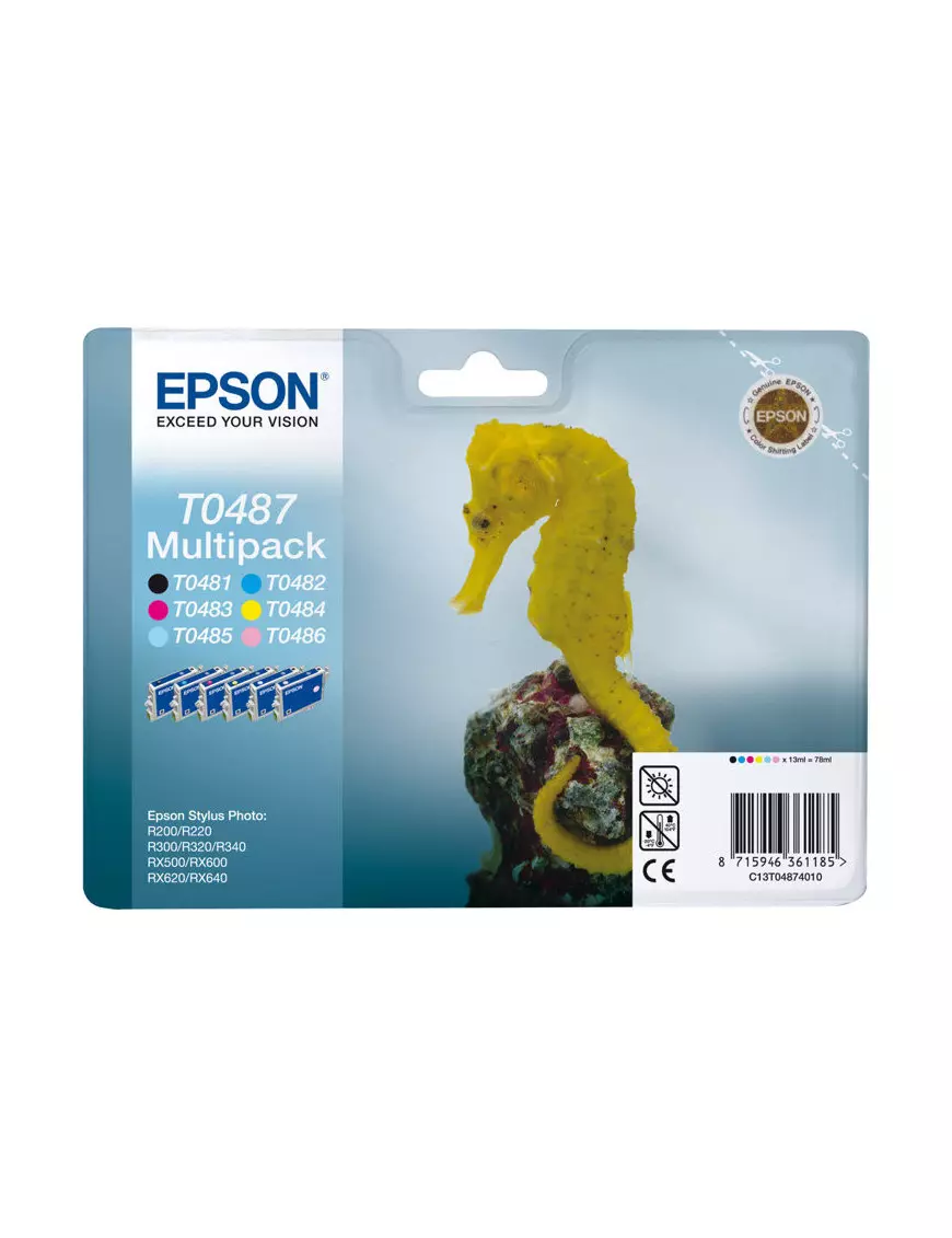 Cartouche Epson T0487 Multipack 1 x Noir et 5 Couleurs CARTEPT0487 - 1