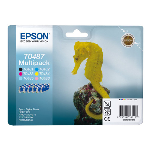 Cartouche Epson T0487 Multipack 1 x Noir et 5 Couleurs CARTEPT0487 - 1 Cartouche Epson T0487 Multipack 1 x Noir et 5 Couleurs CARTEPT0487 - 1