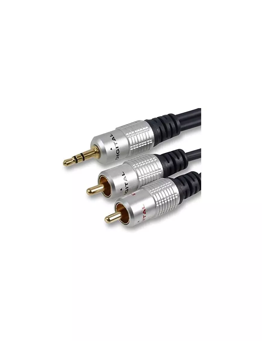 Cable Audio Jack 3.5mm vers 2 x RCA 0.75M Qualité Pro CAJACKRCA_HQ_0.75M - 1