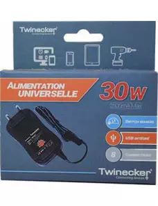 Adaptateur d'alimentation Twinecker 149961 220V vers 3V-12V 2.5A 8emb ALIM220TW_149961 - 1