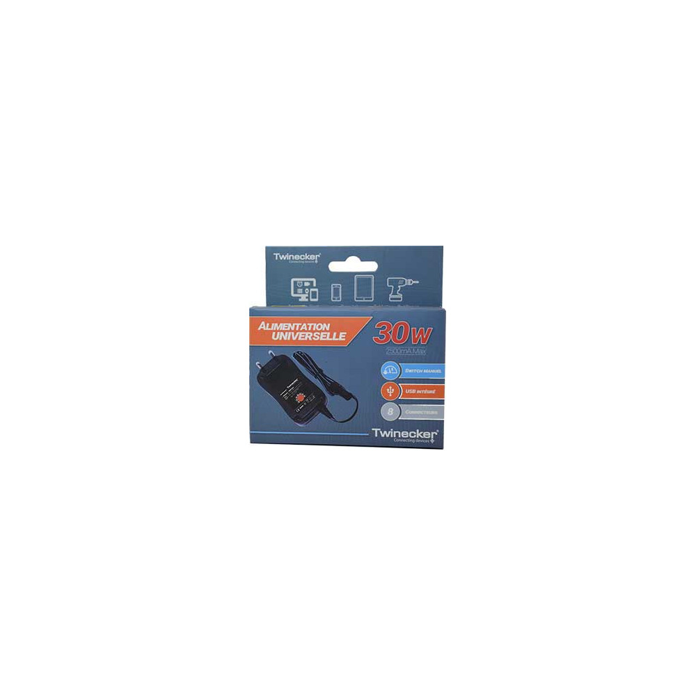 Adaptateur d'alimentation Twinecker 149961 220V vers 3V-12V 2.5A 8emb Adaptateur d'alimentation Twinecker 149961 220V vers 3V-12V 2.5A 8emb
