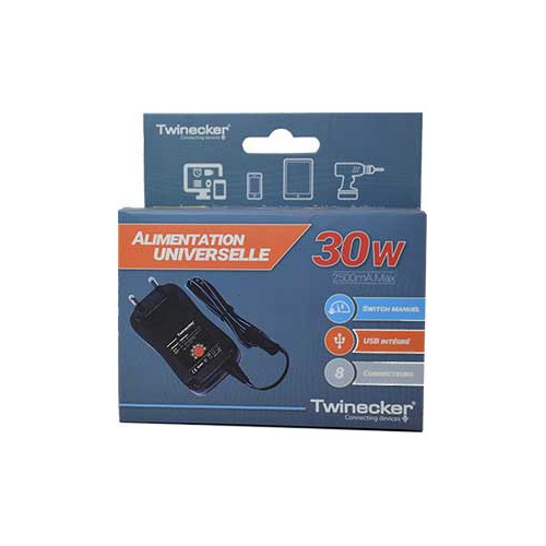 Adaptateur d'alimentation Twinecker 149961 220V vers 3V-12V 2.5A 8emb ALIM220TW_149961 - 1