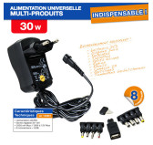 Adaptateur d'alimentation Twinecker 149961 220V vers 3V-12V 2.5A 8emb Adaptateur d'alimentation Twinecker 149961 220V vers 3V-12V 2.5A 8emb