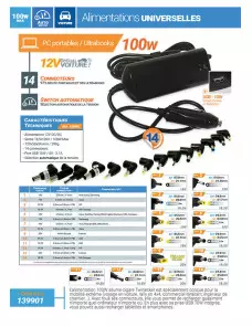 Chargeur Twinecker Voiture 12V 139901 PC Portable 18.5-20V 100Watts Twinecker - 3