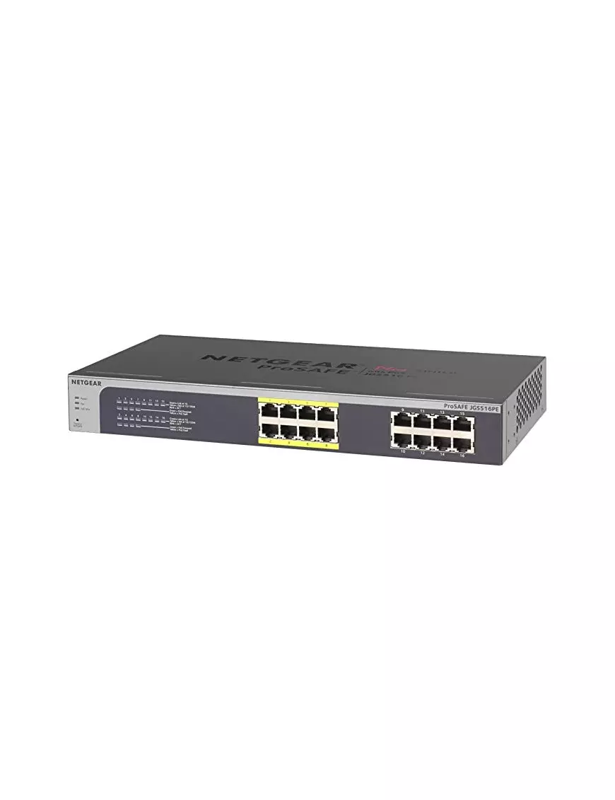 Switch RJ45 Netgear JGS516PE-100EUS 10/100/1000 Mbps 16 Ports/8 POE SW_NE-JGS516PE-100 - 1