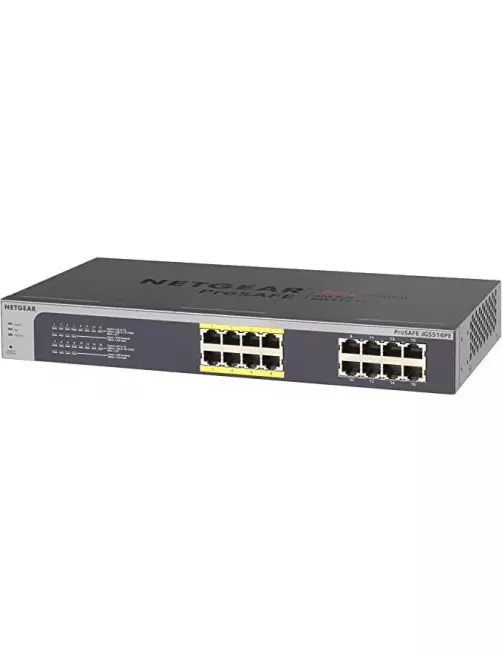 Switch RJ45 Netgear JGS516PE-100EUS 10/100/1000 Mbps 16 Ports/8 POE SW_NE-JGS516PE-100 - 1