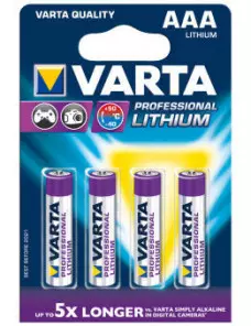 Pack 4 Piles VARTA Professional Lithium AAA (CR03) 1.5V 1100mAh PILEAAA_8496680436 - 1