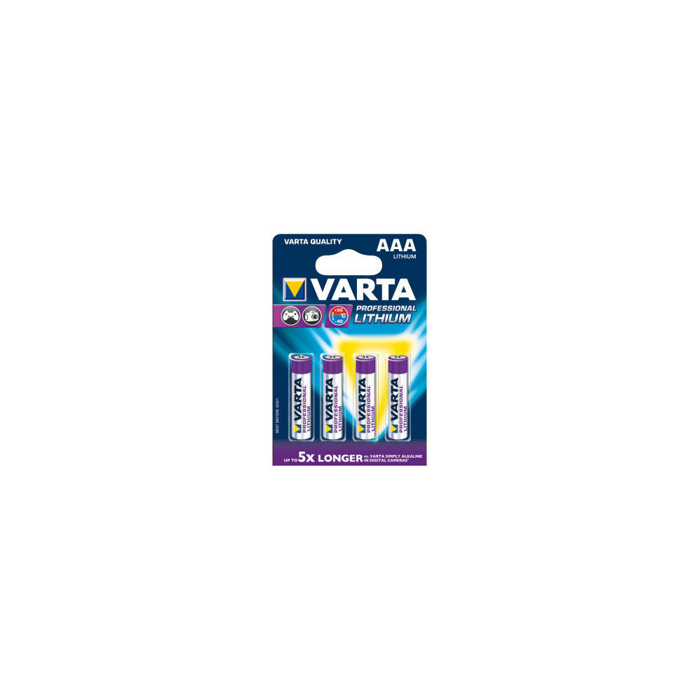 Pack 4 Piles VARTA Professional Lithium AAA (CR03) 1.5V 1100mAh