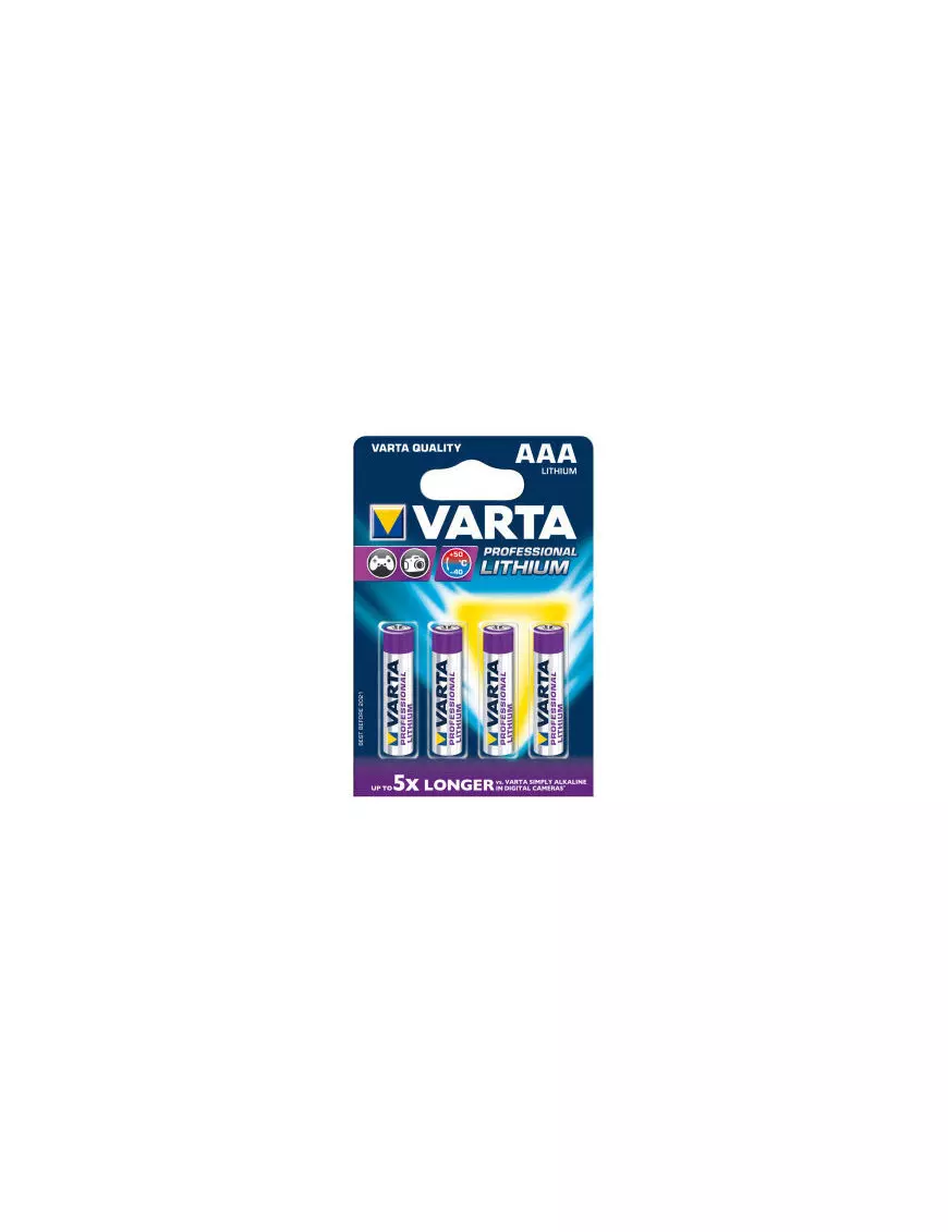 Pack 4 Piles VARTA Professional Lithium AAA (CR03) 1.5V 1100mAh PILEAAA_8496680436 - 1