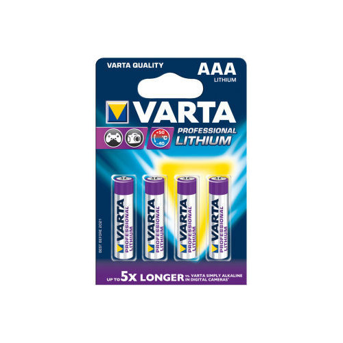Pack 4 Piles VARTA Professional Lithium AAA (CR03) 1.5V 1100mAh PILEAAA_8496680436 - 1