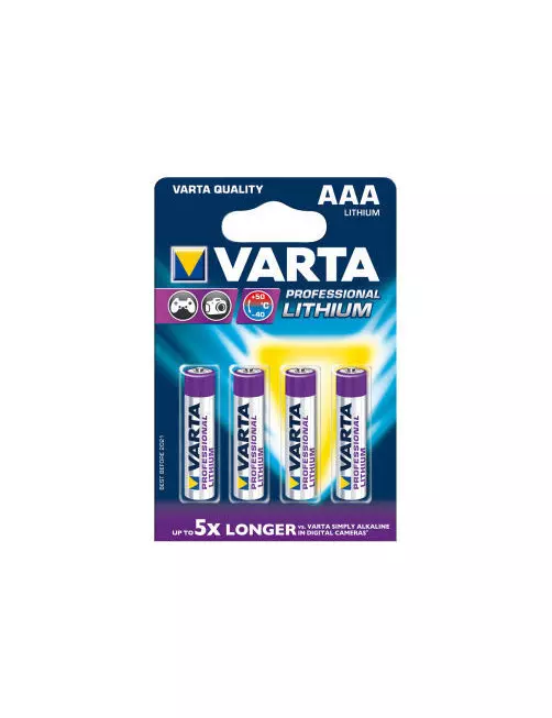 Pack 4 Piles VARTA Professional Lithium AAA (CR03) 1.5V 1100mAh PILEAAA_8496680436 - 1