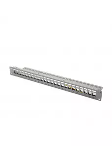 Panneau de Brassage Digitus 1U 19" 24 ports Keystone RJ45 C6 DN-91410 BAIE_DN91410 - 1