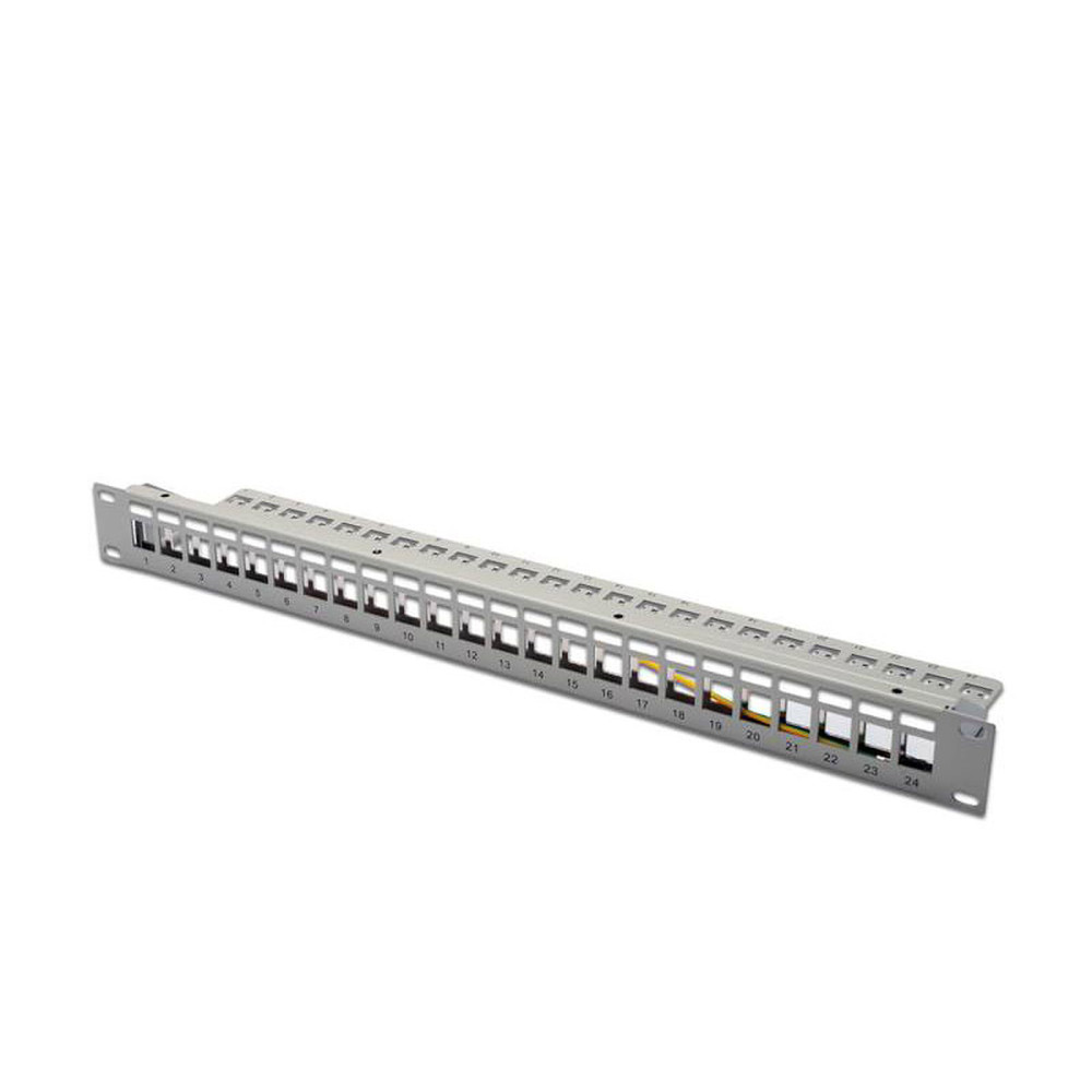 Panneau de Brassage Digitus 1U 19" 24 ports Keystone RJ45 C6 DN-91410 Panneau de Brassage Digitus 1U 19" 24 ports Keystone RJ45 C6 DN-91410