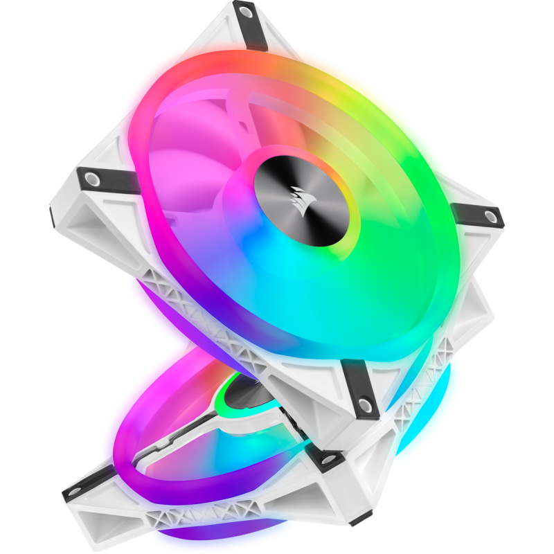 Ventilateur Corsair iCUE QL140 RGB Dual Pack Blanc 14cm Ventilateur Corsair iCUE QL140 RGB Dual Pack Blanc 14cm