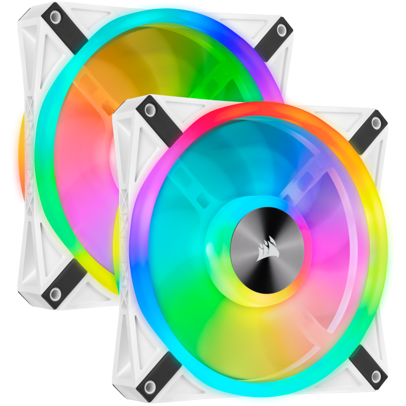 Ventilateur Corsair iCUE QL140 RGB Dual Pack Blanc 14cm Ventilateur Corsair iCUE QL140 RGB Dual Pack Blanc 14cm