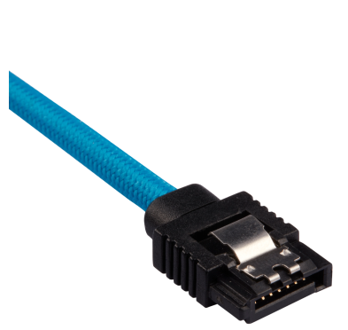 2x Câbles Corsair gainé Premium SATA 6Gbps 60 cm Bleu NSATACO-60-B-D - 2
