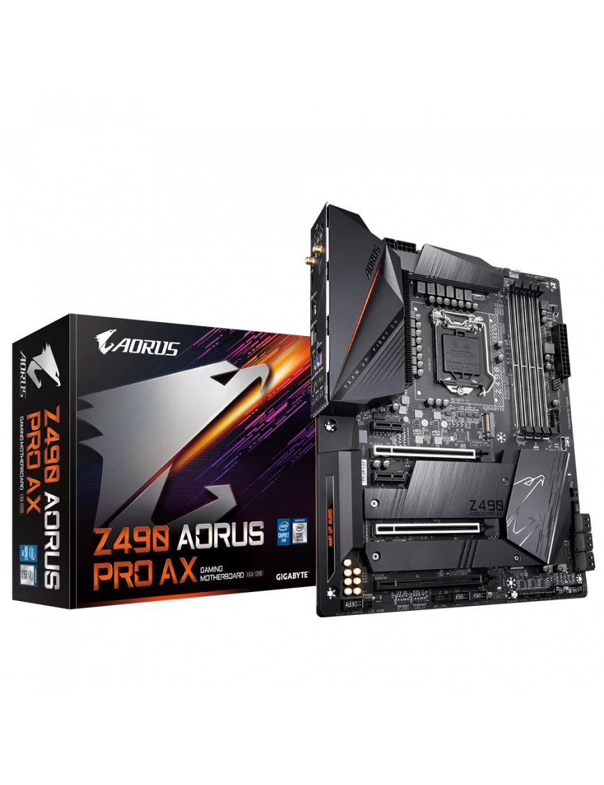Carte Mère Gigabyte Z490 AORUS PRO AX ATX LGA1200 DDR4 USB3.2 M.2 Gigabyte - 1