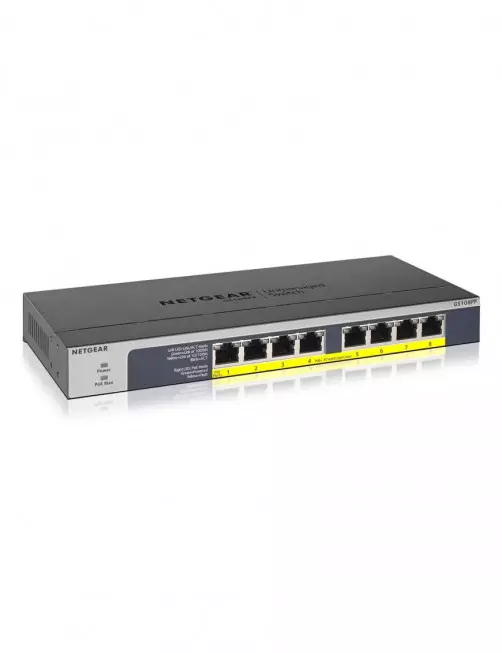 Switch RJ45 Netgear GS108PP-100EUS 10/100/1000 Mbps 8 Ports PoE+ SW_NE-GS108PP-100E - 2