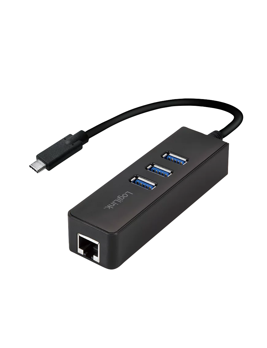 Adaptateur USB Type-C vers RJ45 + Hub USB 3.0 LogiLink UA0283 CRLL-UA0283 - 1