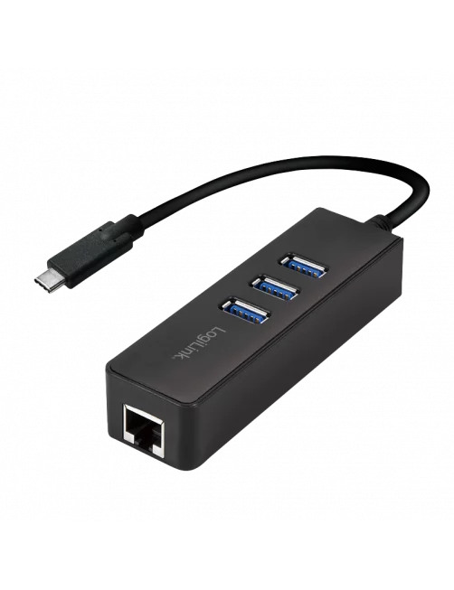 Adaptateur USB Type-C vers RJ45 + Hub USB 3.0 LogiLink UA0283 CRLL-UA0283 - 1