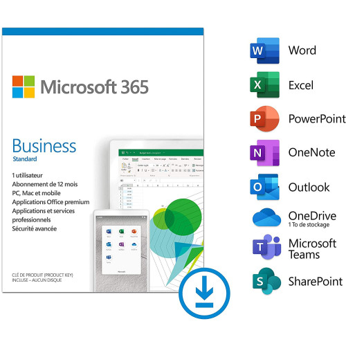 Microsoft 365 Business Standard 1 Personne (ESD) Abonnement 1 an OFF365_BUSSTD-ESD - 1 Microsoft 365 Business Standard 1 Personne (ESD) Abonnement 1 an OFF365_BUSSTD-ESD - 1