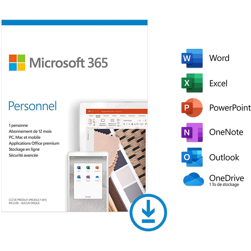 Microsoft 365 Personnel 1 Personne (ESD) Abonnement 1 an Microsoft 365 Personnel 1 Personne (ESD) Abonnement 1 an