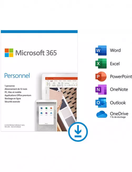 Microsoft 365 Personnel 1 Personne (ESD) Abonnement 1 an OFF365_PERS-ESD - 1