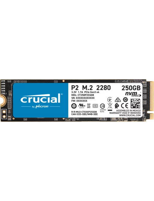 SSD 250Go Crucial P2 M.2 NVMe PCIe Type 2280 2100Mo/s 1150Mo/s SSD250_C_P2-M2 - 1 SSD 250Go Crucial P2 M.2 NVMe PCIe Type 2280 2100Mo/s 1150Mo/s SSD250_C_P2-M2 - 1