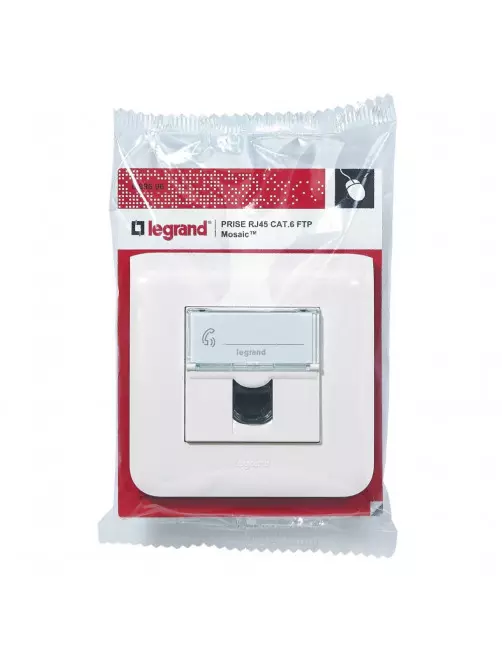 Prise LEGRAND Mosaic RJ45 Cat6 FTP Complet RJ45LGC6FTP-COMP - 1