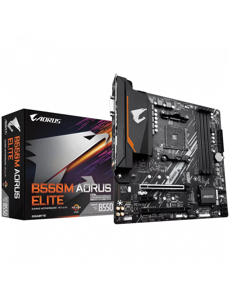 Carte Mère Gigabyte B550M AORUS ELITE mATX AM4 DDR4 USB3.2 M.2 HDMI Gigabyte - 1