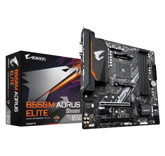 Carte Mère Gigabyte B550M AORUS ELITE mATX AM4 DDR4 USB3.2 M.2 HDMI Gigabyte - 1 Carte Mère Gigabyte B550M AORUS ELITE mATX AM4 DDR4 USB3.2 M.2 HDMI Gigabyte - 1