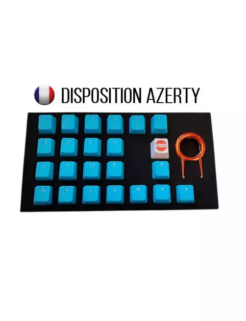 Keycaps DoubleShot TaiHao Neon Bleu 22 Touches Grip Gomme CLTHFR022C03BU103 - 1