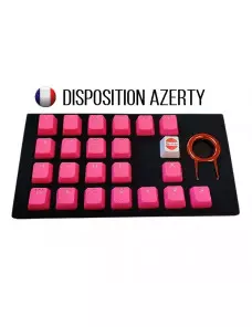 Keycaps DoubleShot TaiHao Neon Pink 22 Touches Grip Gomme CLTHFR022C03PK101 - 1