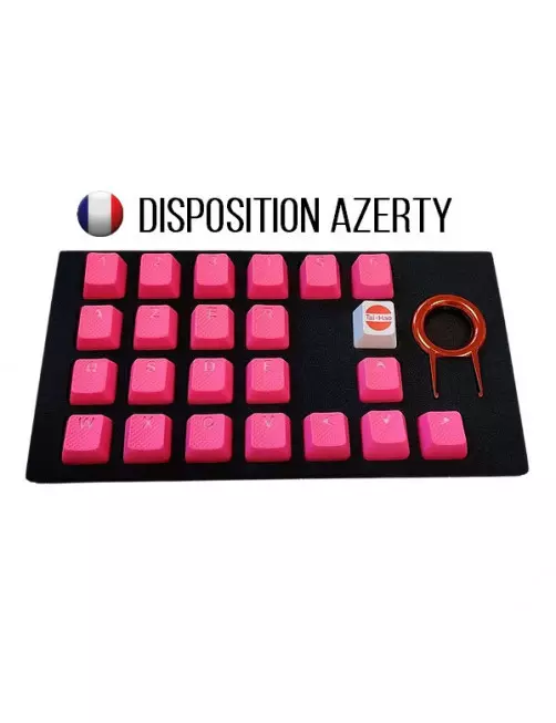 Keycaps DoubleShot TaiHao Neon Pink 22 Touches Grip Gomme CLTHFR022C03PK101 - 1 Keycaps DoubleShot TaiHao Neon Pink 22 Touches Grip Gomme CLTHFR022C03PK101 - 1